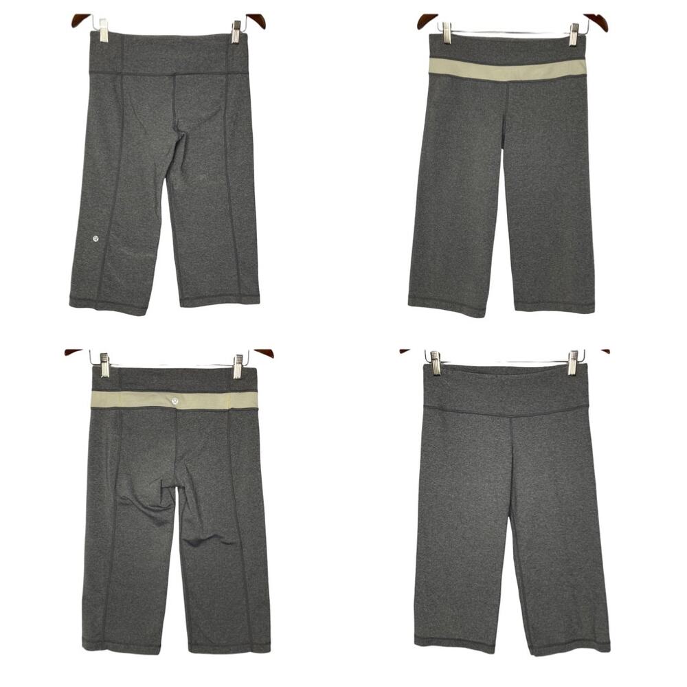 Lululemon Groove Crop/Capri Heathered Grey/Mellow Yellow Reversible Pants S/M